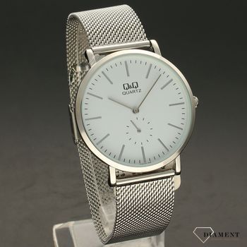 Zegarek męski na bransolecie QQ 'Płaski styl' QA96-201 (1).jpg