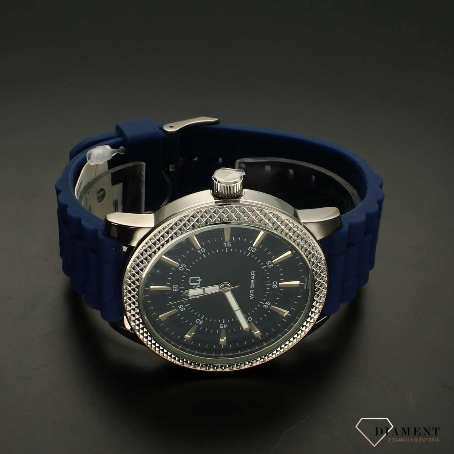 Zegarek męski sportowy QQ na granatowym pasku QB20-302.jpg