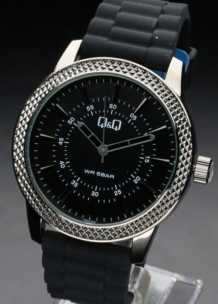 Zegarek męski czarny pasek QQ QB20-502.jpg