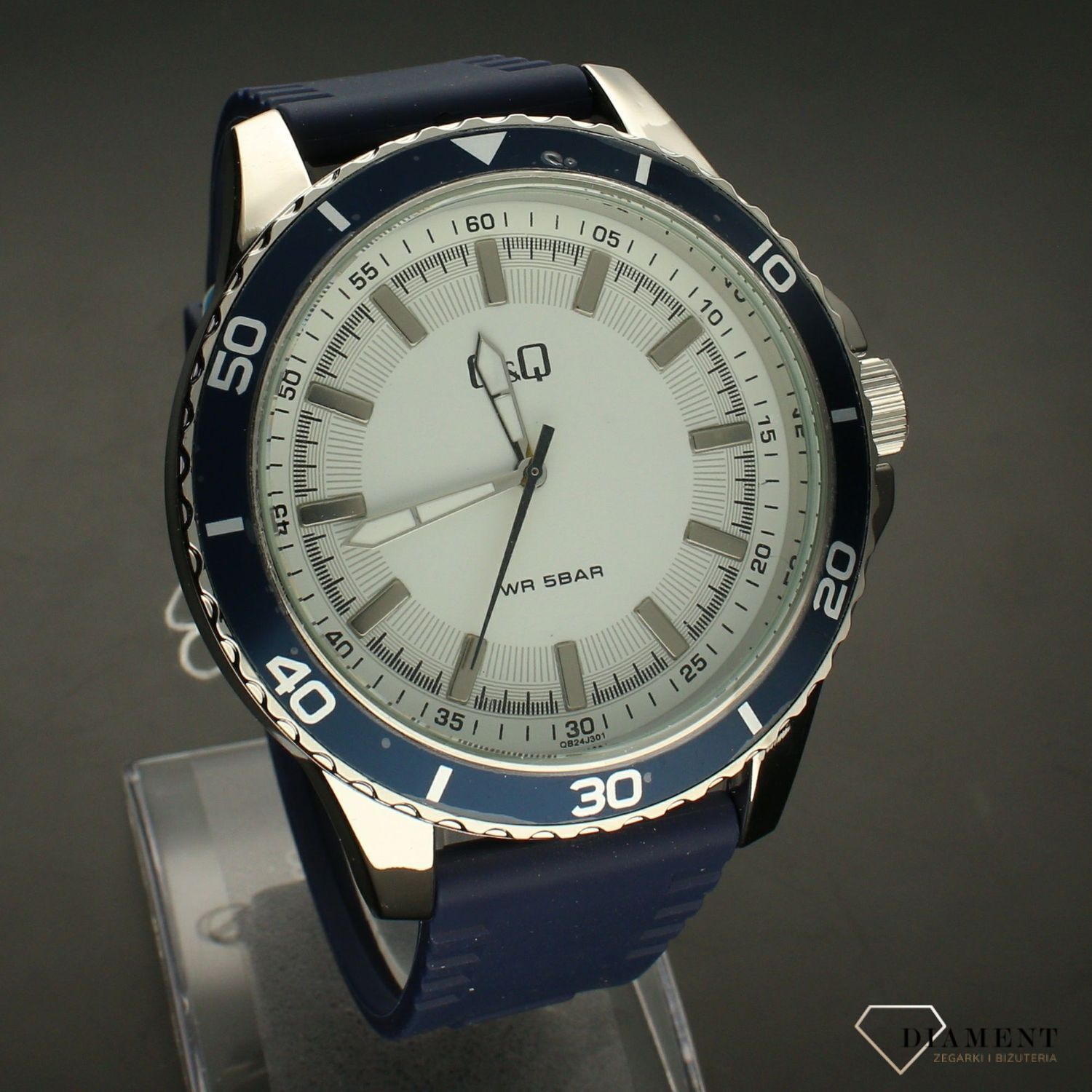 1Zegarek męski na niebieskim pasku QQ QB24-301. Zegarki męskie na pasku silikonowym✓ Wymarzony prezent ✓Prezent dla taty z grawerem✓ Prezent z grawerem✓ Autoryzowany sklep. ✓Grawer 0zł ✓Gratis Kurier 24h ✓Zwrot 30 dni.jpg