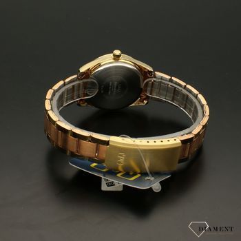 Zegarek damski na bransolecie 'Double gold' QB43-408 w dwóch odcieniach złota- żółtego i różowego. Zegarek damski z rzymskimi cyframi.  Prezent dla kobiety 🎁 (4).jpg