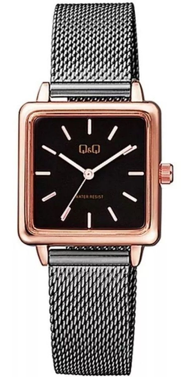 Zegarek damski na bransolecie w kolorze czarnym a koperta pozłacana. Zegarek QQ Fashion QB51-402..jpg