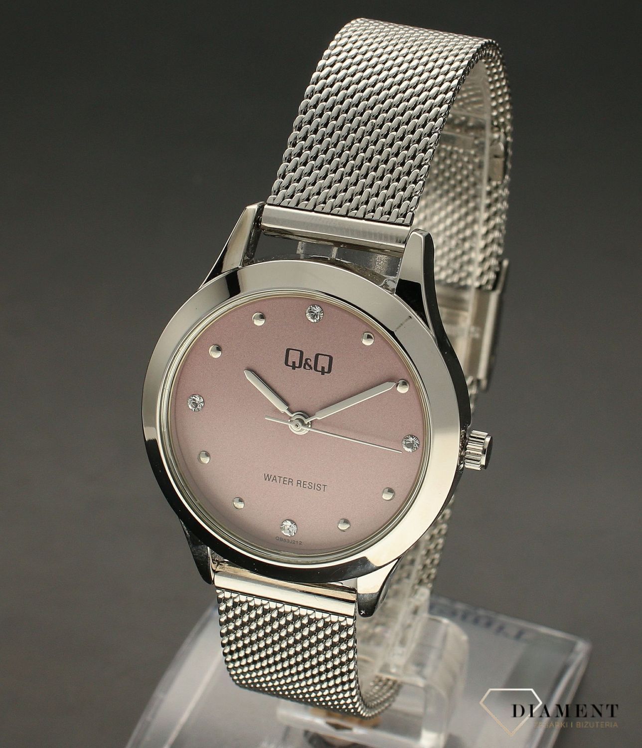 Zegarek damski na bransolecie QQ QB83-212. Zegarek na bransolecie. Zegarek z różową tarczą. Zegarek damski. Zegarek elegancki na bransolecie. Zegarek na prezent. Idealny pomysł na prezent dla kobiety.  (3).jpg