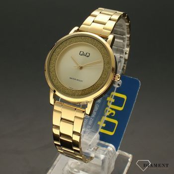 Zegarek damski złoty na bransolecie 'Złoty brokat' QB99-006 ⌚ Zegarki damskie na bransolecie✓ (2).jpg
