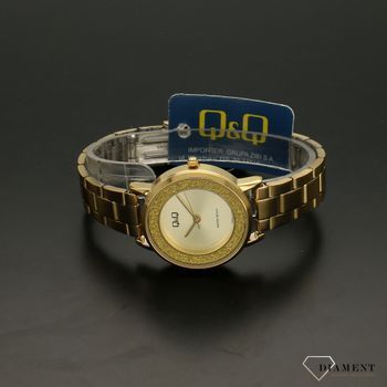 Zegarek damski złoty na bransolecie 'Złoty brokat' QB99-006 ⌚ Zegarki damskie na bransolecie✓ (3).jpg