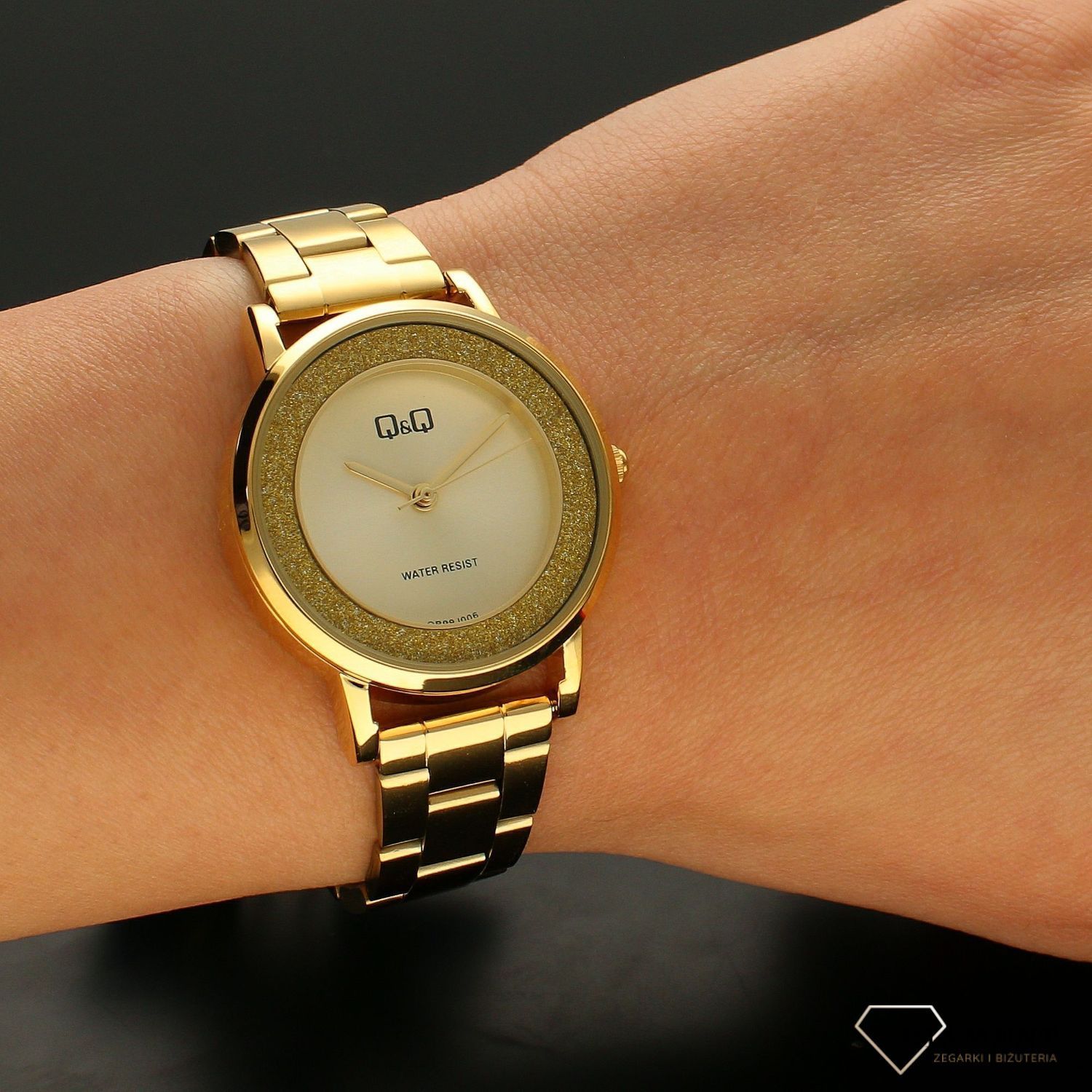 Zegarek damski na bransolecie 'Złoty brokat' QB99-006.jpg