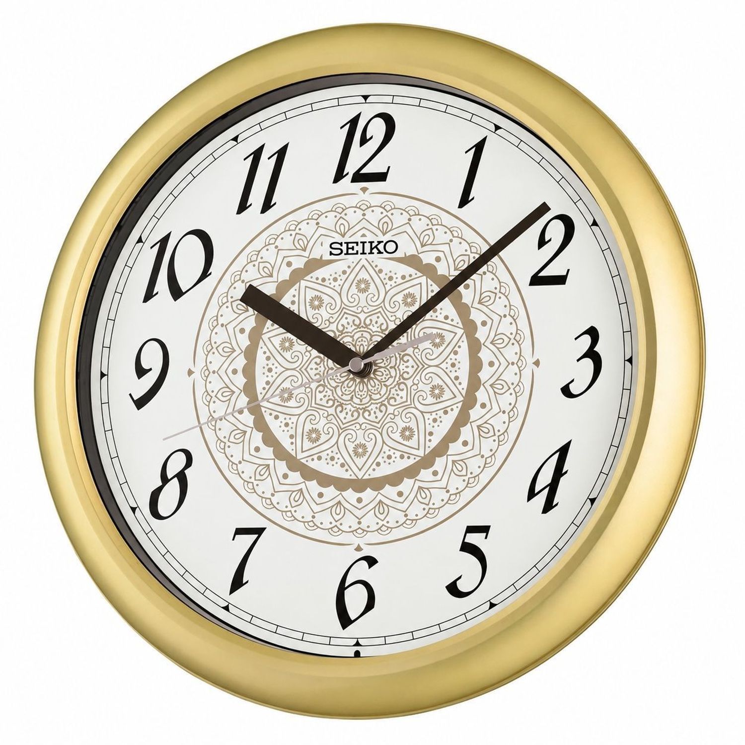 Seiko QHA018F Zegar Ścienny Kwarcowy Złoty z ornamentem (2).jpg