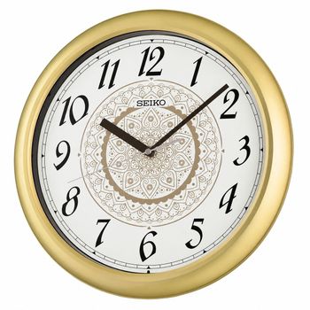 Seiko QHA018F Zegar Ścienny Kwarcowy Złoty z ornamentem (2).jpg