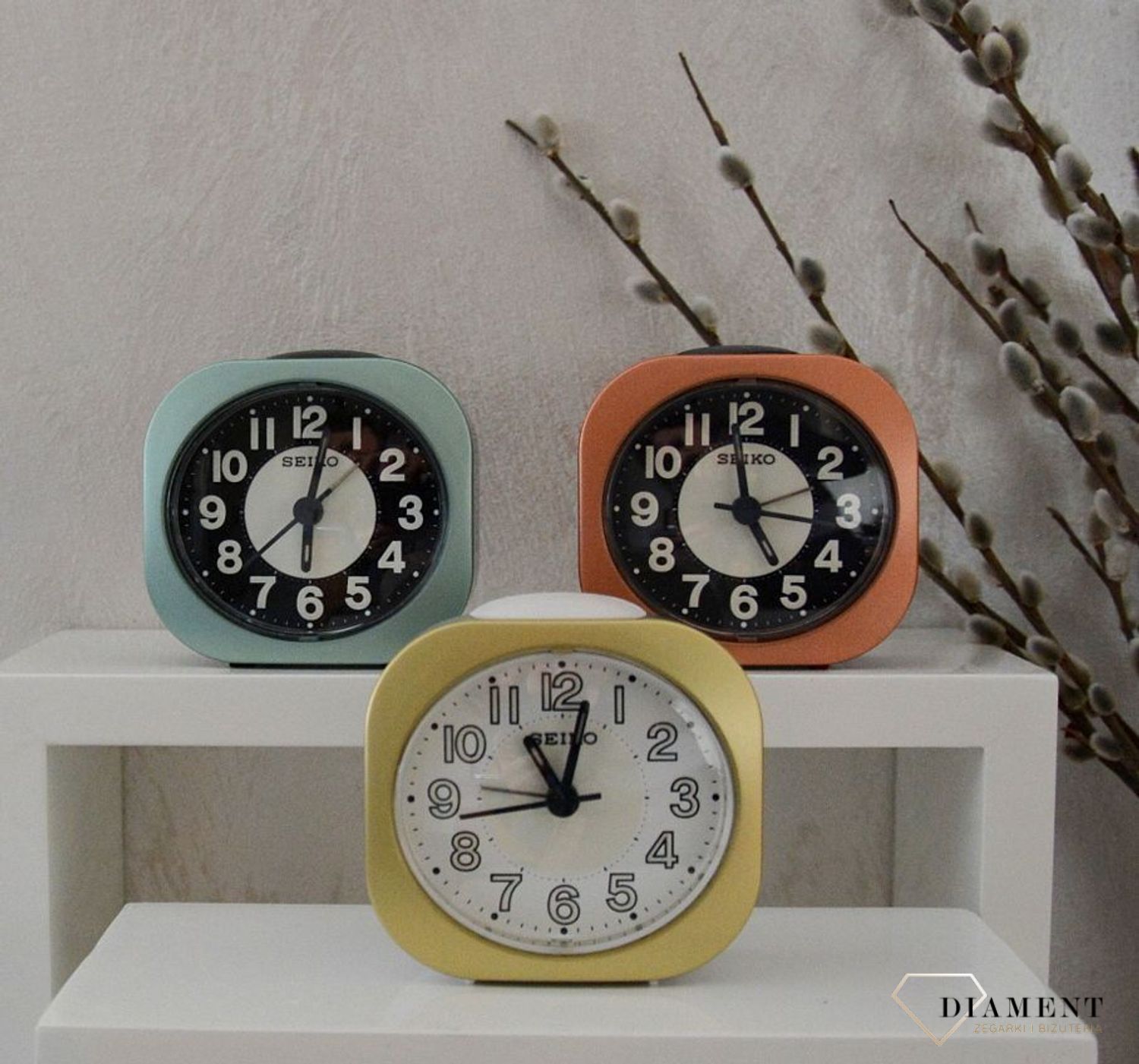 Budzik klasyczny SEIKO złoty cichy mechanizm QHE121G.jpg