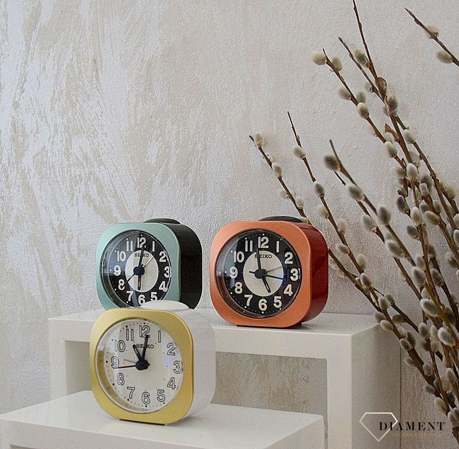 Budzik klasyczny SEIKO zielony cichy mechanizm QHE121M.jpg