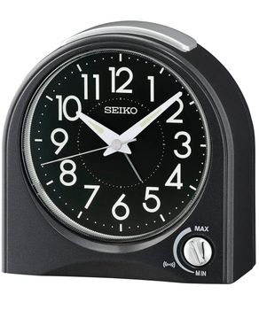 Budzik Seiko QHE204K czarny nowoczesny, kwarcowy z podświetleniem i drzemką.jpg