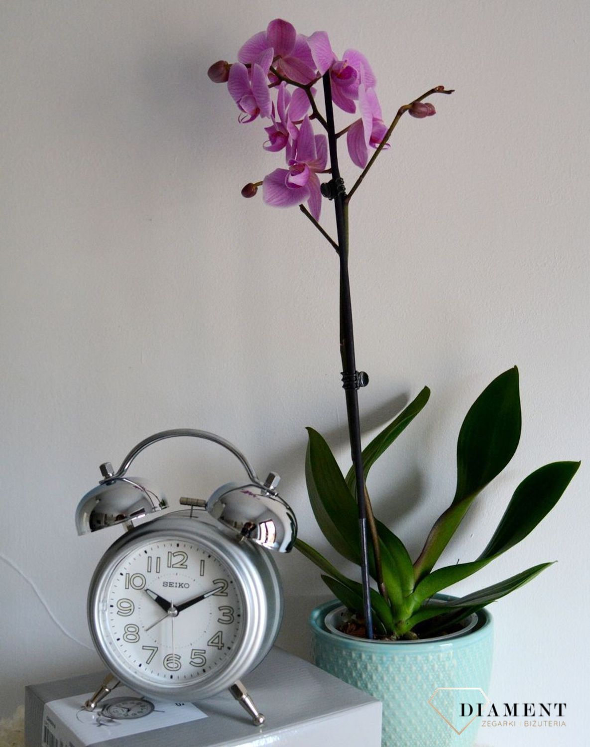 Budzik retro marki SEIKO QHK051S cichy mechanizm, głośny alarm.jpg