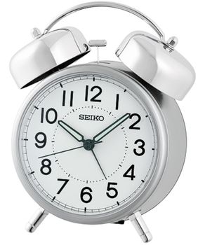 Budzik Seiko QHK063S retro z płynącym sekundnikiem, drzemką i podświetleniem. Klasyczny design, cicha praca i mechanizm kwarcowy. Idealny dla miłośników klasycznych budzików w nowoczesnym wydaniu..jpg