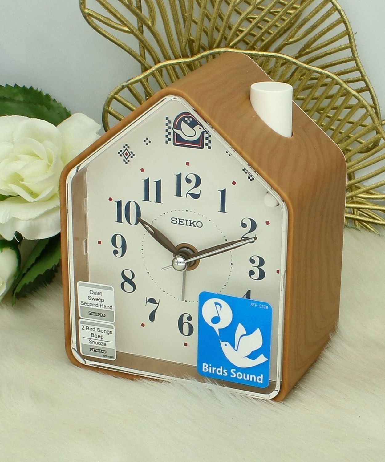 Budzik Seiko QHP011B z kukułką 🐦 śpiew ptaków, regulacja głośności, drzemka i podświetlenie  8,5x1.jpg