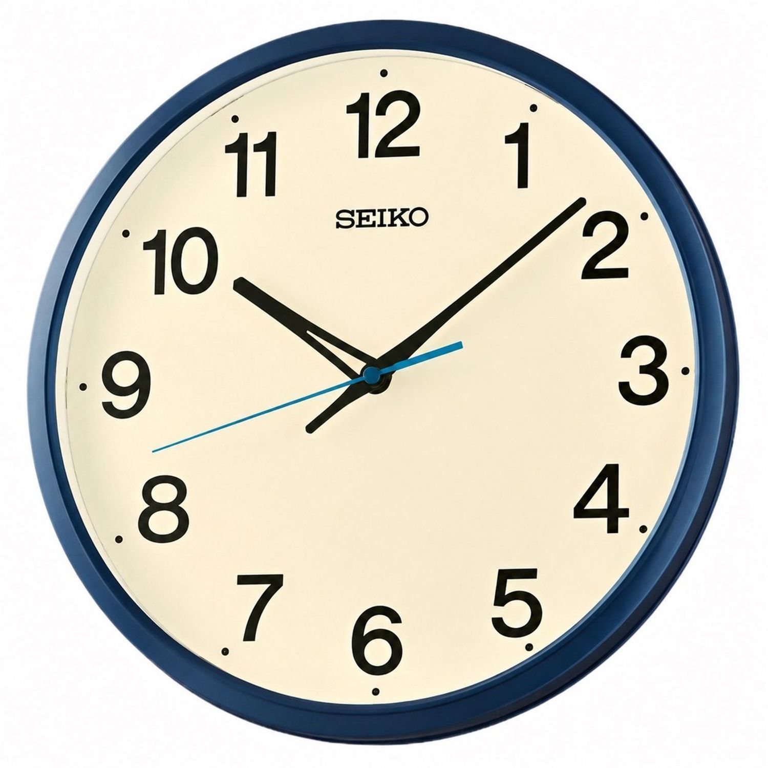 Zegar Ścienny SEIKO QHA019L niebieski – Elegancki i Czytelny Zegar do Domu i Biura.jpg