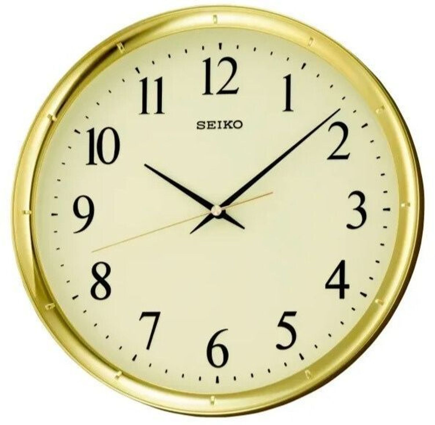 Zegar ścienny Seiko QXA417G – 31 cm, złoty, z płynną wskazówką.jpg