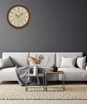 Zegar ścienny Seiko QXA709B – 37 cm, płynący sekundnik, brązowy.jpg