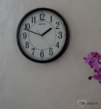 Zegar na ścianę brązowy Seiko QXA756B Cichy mechanizm (5).JPG