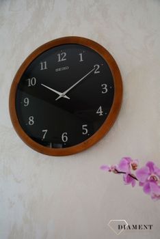 Zegar ścienny drewniany Seiko okrągły cichy mechanizm QXA763Z 🕰 Czytelny zegar drewniany 🕰 Klasyczny zegar ścienny SEIKO z cichym mechanizme (8).JPG