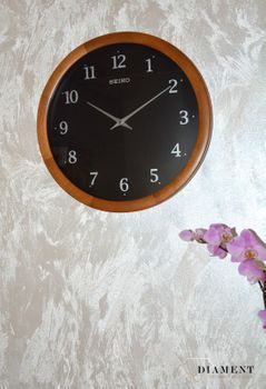 Zegar ścienny drewniany Seiko okrągły cichy mechanizm QXA763Z 🕰 Czytelny zegar drewniany 🕰 Klasyczny zegar ścienny SEIKO z cichym mechanizmem (1).JPG