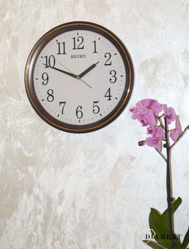 Zegar ścienny SEIKO 30 cm QXA768B. Zegar na ścianę brązowy do salonu Seiko QXA768B (2).JPG