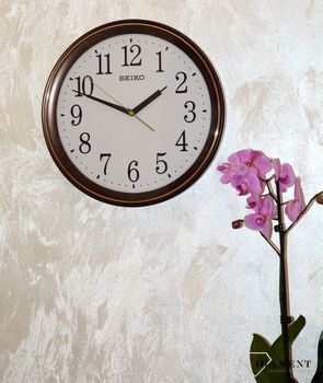 Zegar ścienny SEIKO 30 cm QXA768B. Zegar na ścianę brązowy do salonu Seiko QXA768B (3).JPG
