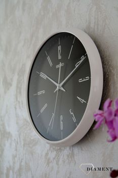 Zegar ścienny SEIKO 30 cm QXA786H Czarny. Zegar na ścianę do salonu Seiko QXA786H .Czarno biały zegar. Czarne dodatki do domu (5).JPG