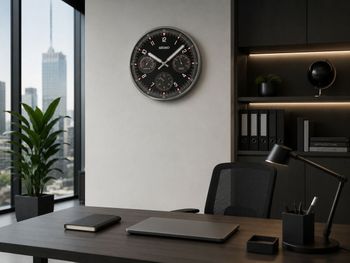 Zegar ścienny Seiko QXA823K z termometrem i higrometrem – grafitowy, cichy mechanizm.jpg