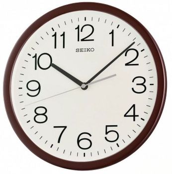 Zegar ścienny Seiko QXA847B – 31 cm, brązowo-biały, z płynną wskazówką.jpg