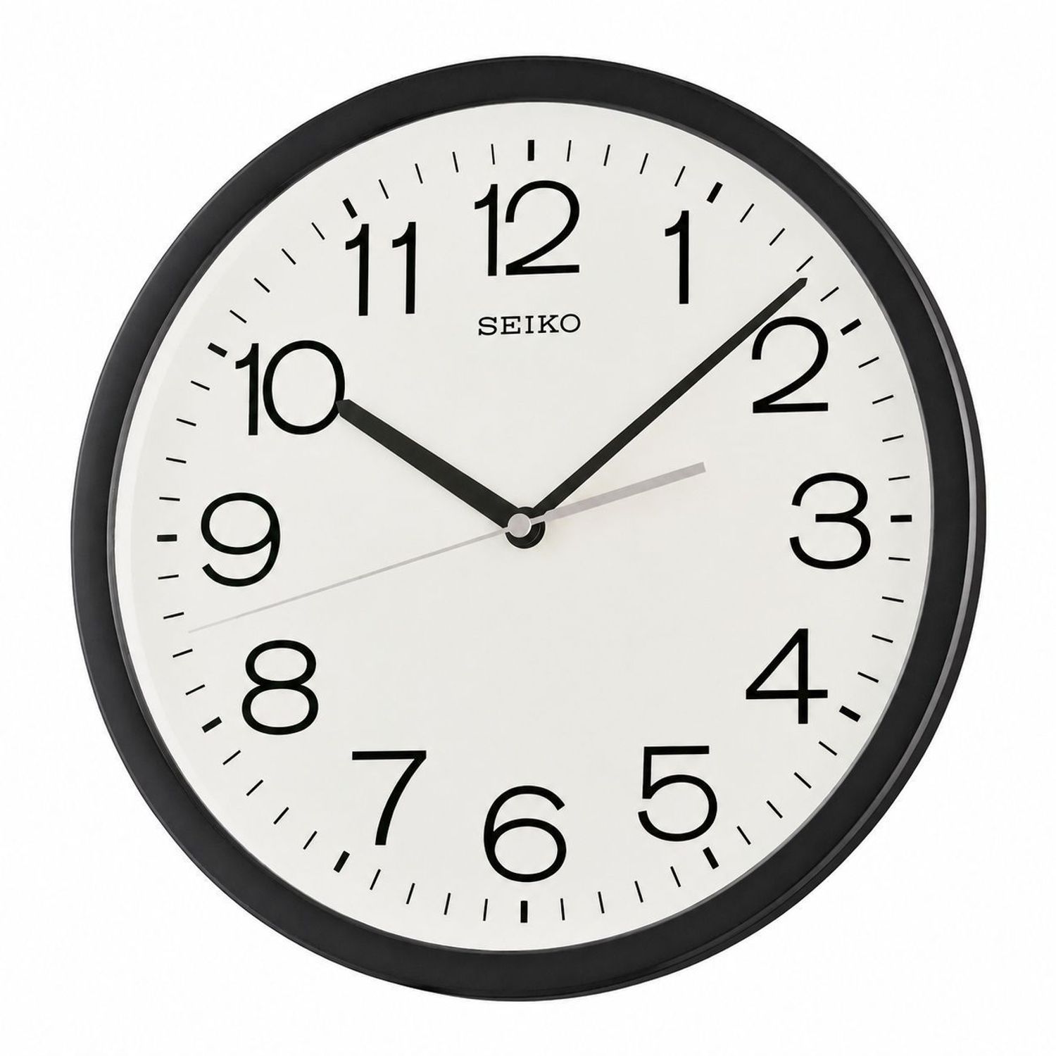 Zegar ścienny Seiko QXA847K 31 cm – cichy zegar kwarcowy z czarną ramą.jpg