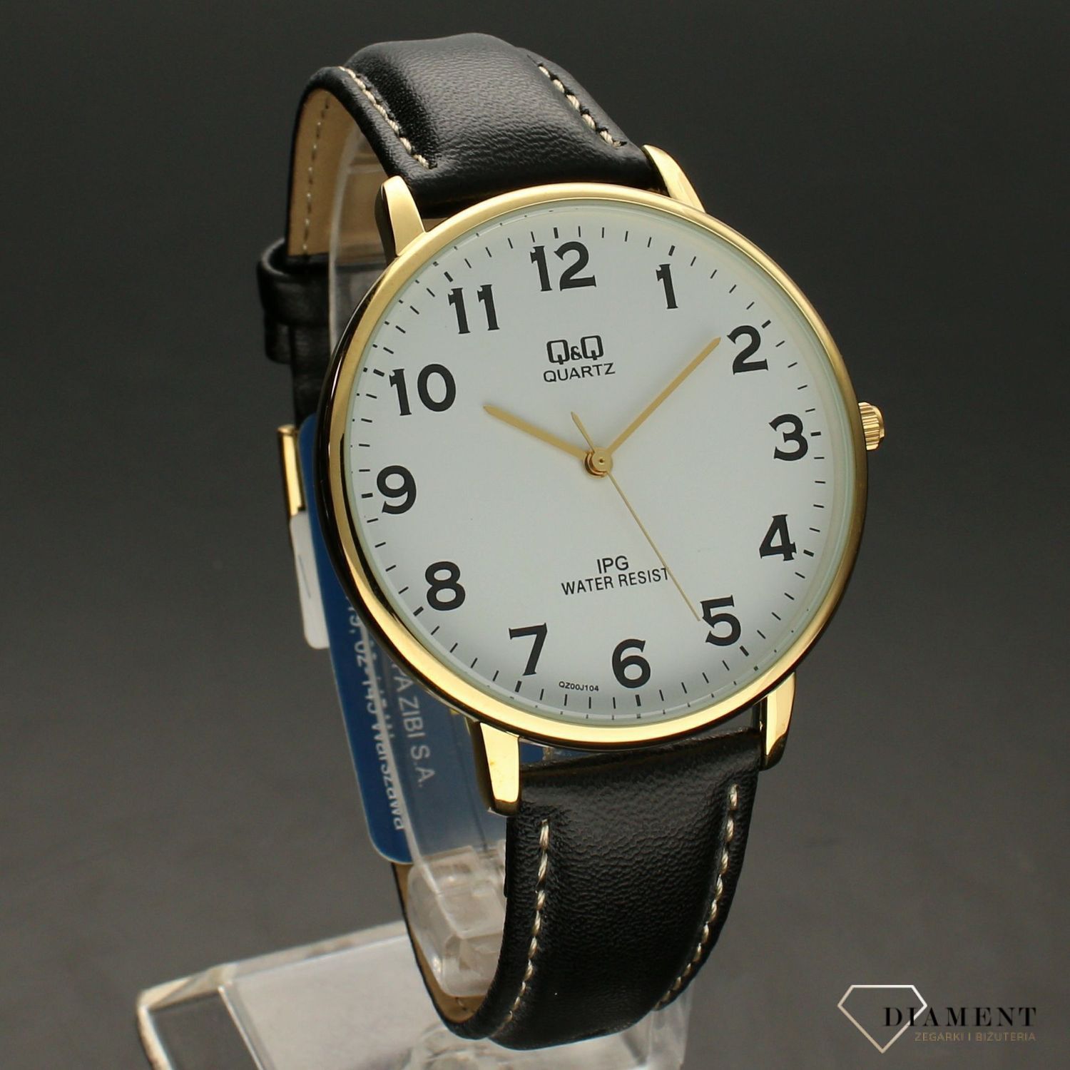 Zegarek męski Q&Q na czarnym pasku QZ00-104.2.jpg