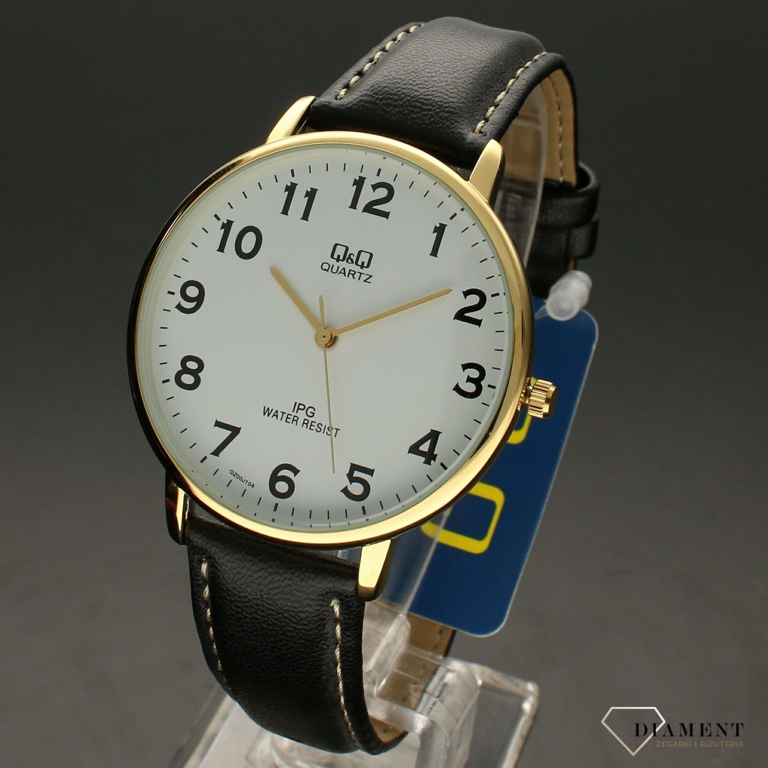 Zegarek męski Q&Q na czarnym pasku QZ00-104.2.jpg