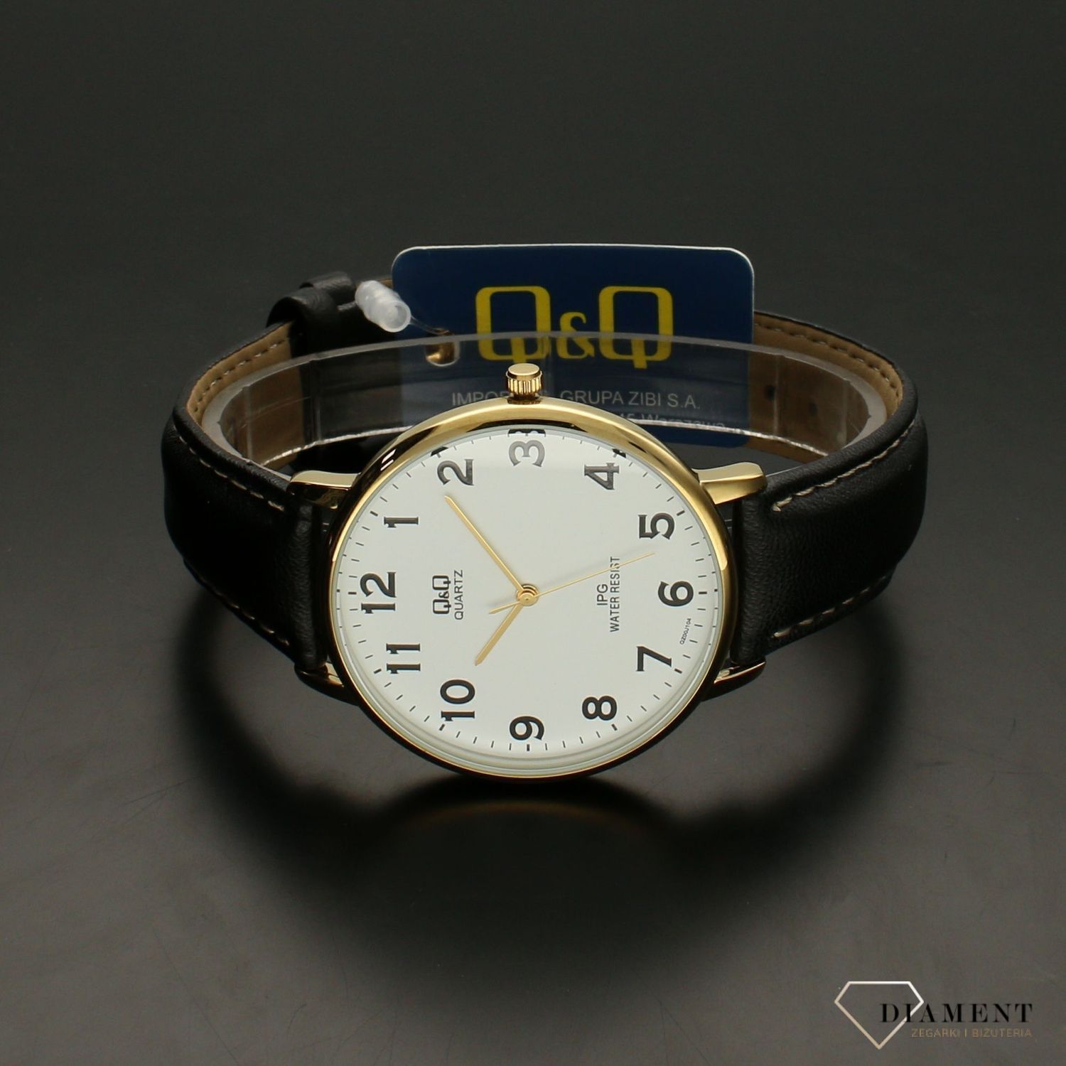 Zegarek męski Q&Q na czarnym pasku QZ00-104.2.jpg