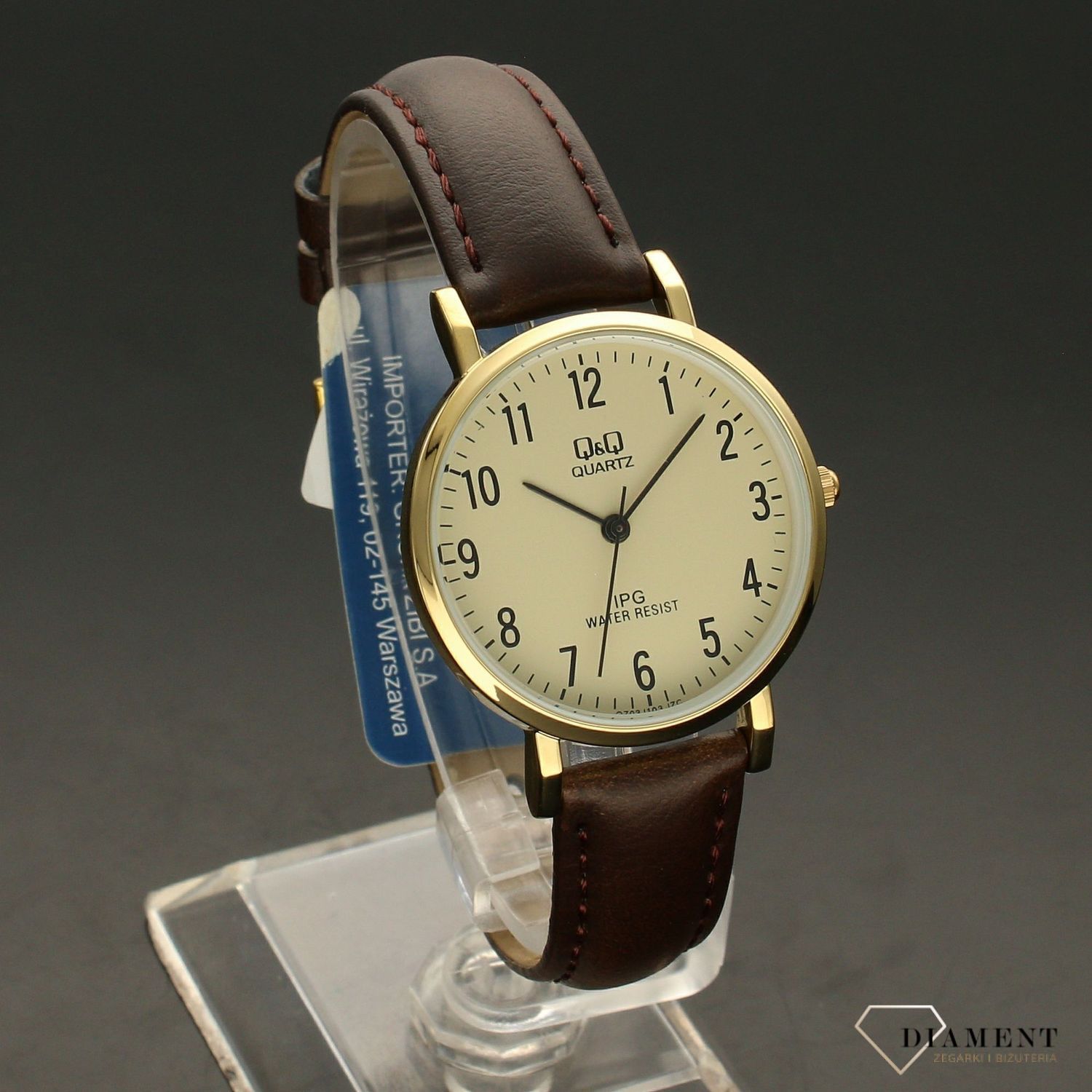 Zegarek damski na brązowym pasku Q&Q CLASSIC QZ03-103.x.jpg
