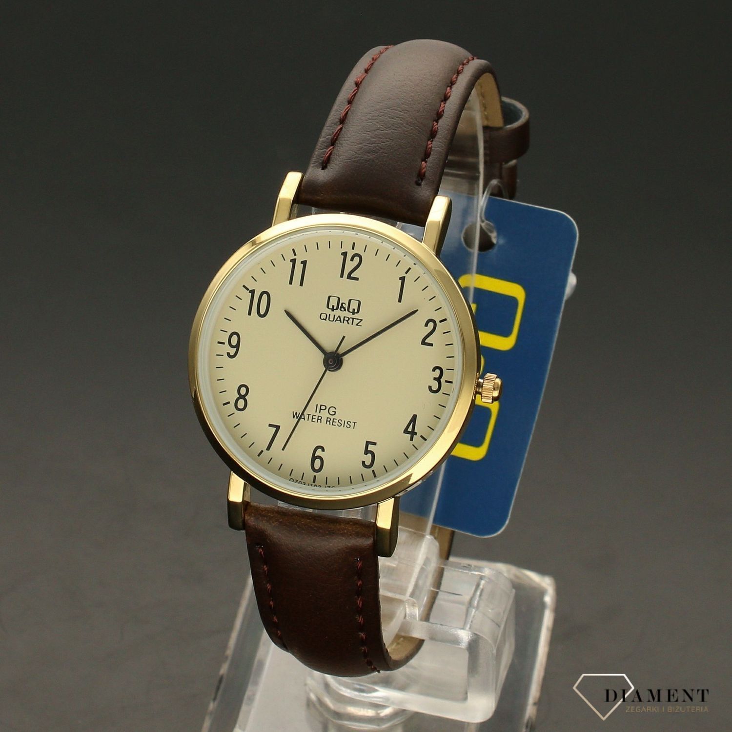 Zegarek damski na brązowym pasku Q&Q CLASSIC QZ03-103.x.jpg