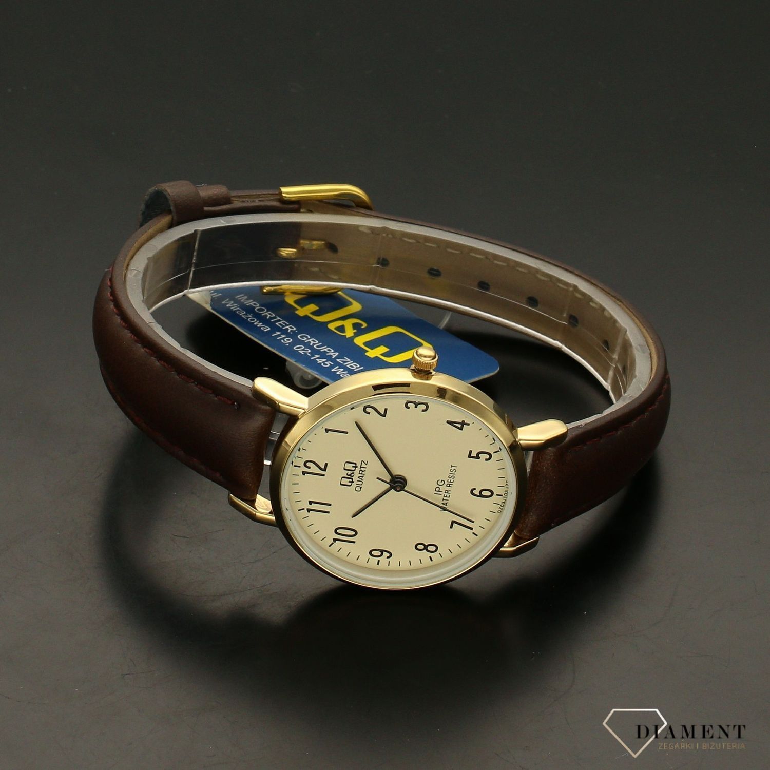 Zegarek damski na brązowym pasku Q&Q CLASSIC QZ03-103.x.jpg