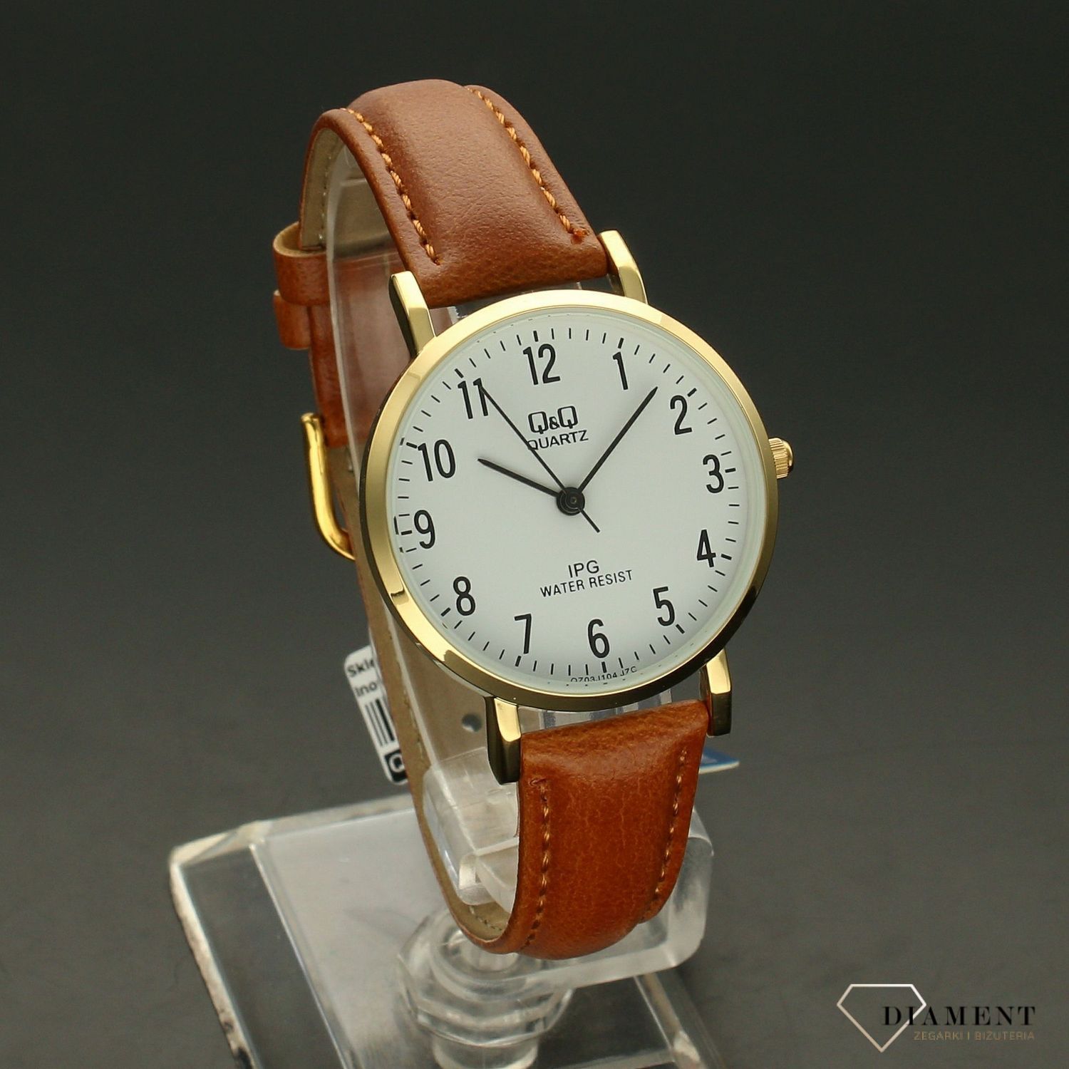 Zegarek damski na brązowym pasku Q&Q CLASSIC QZ03-104 Autoryzowany sklep..jpg