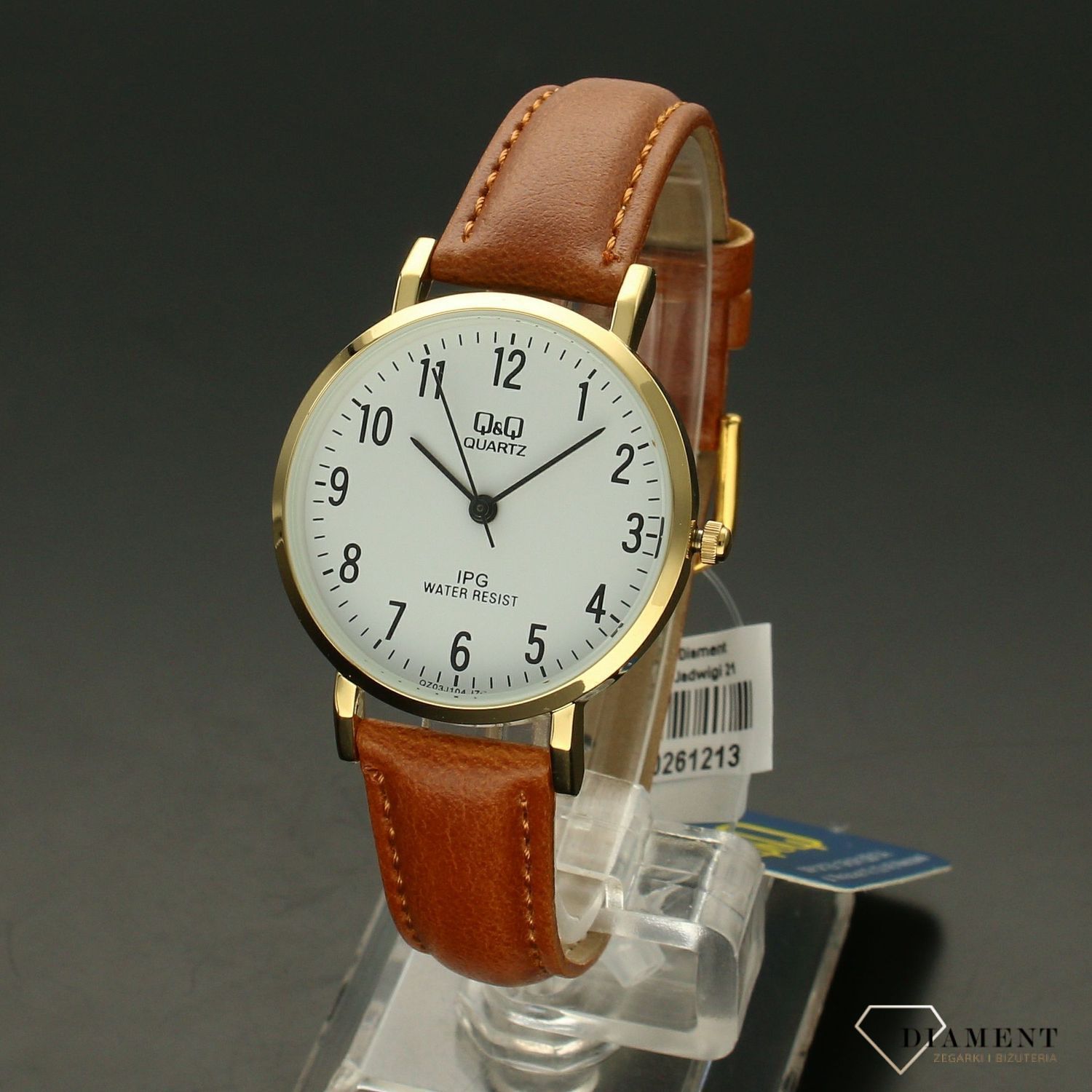 Zegarek damski na brązowym pasku Q&Q CLASSIC QZ03-104 Autoryzowany sklep..jpg