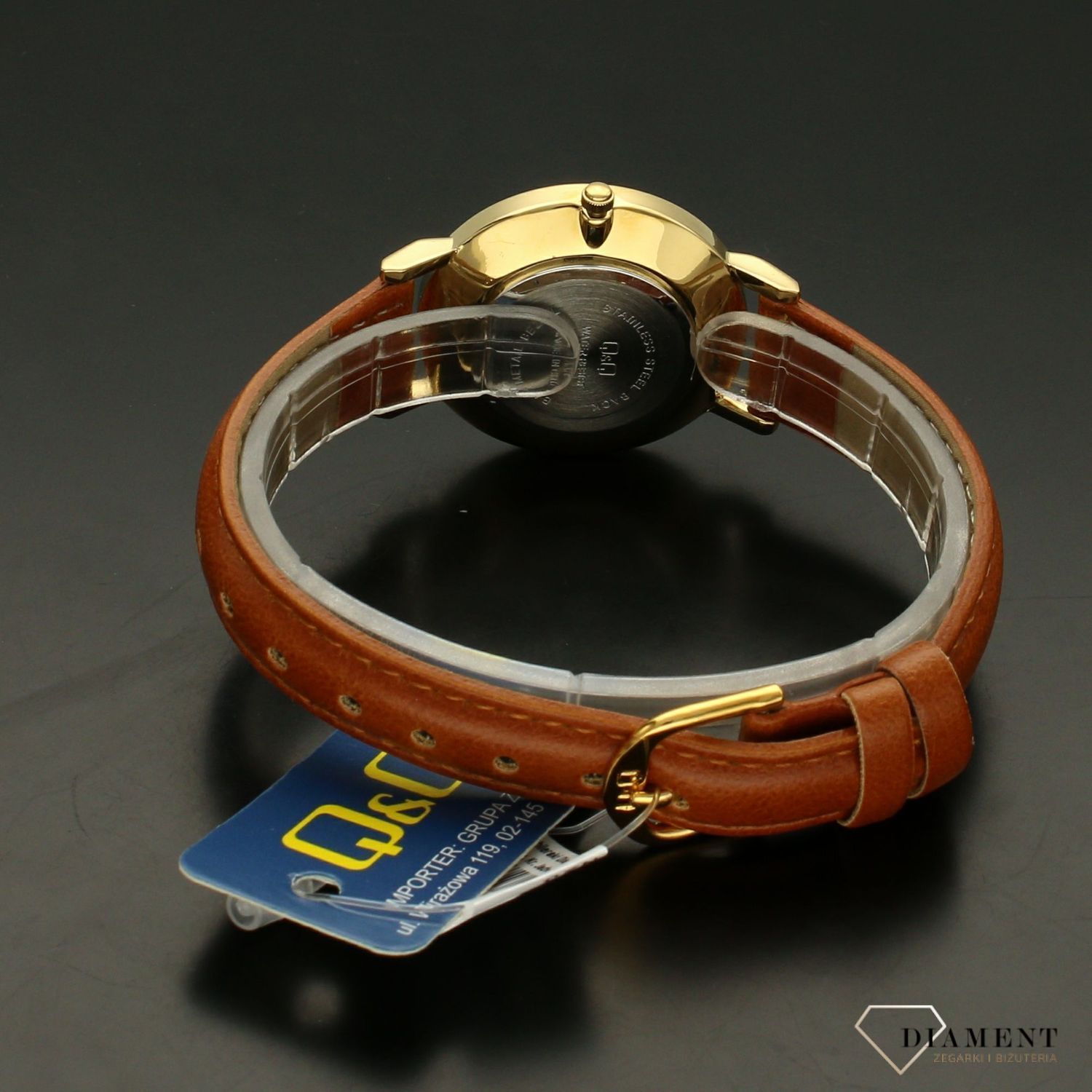 Zegarek damski na brązowym pasku Q&Q CLASSIC QZ03-104 Autoryzowany sklep..jpg