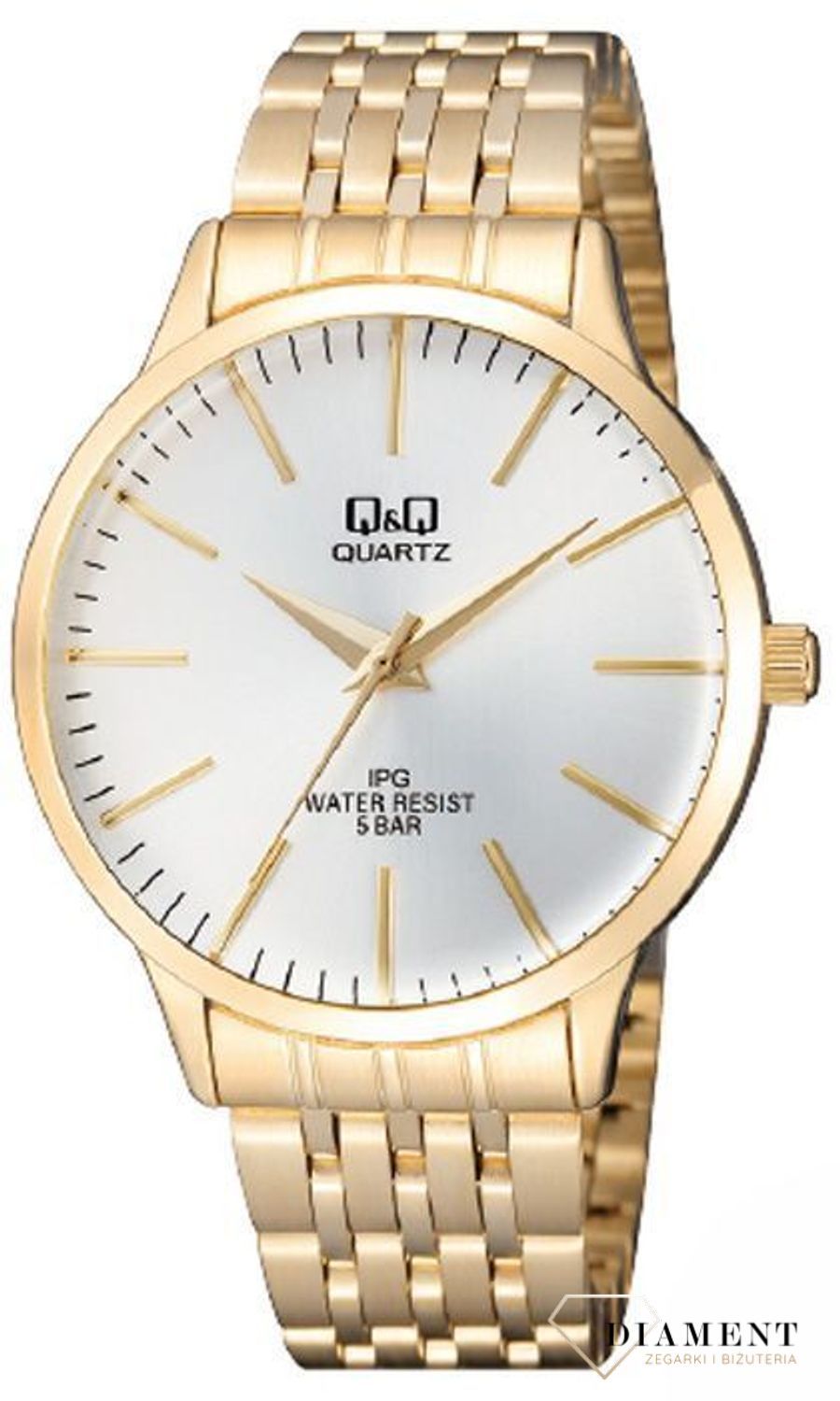 Zegarek męski klasyczny QQ na złotej bransolecie QZ16-001.jpg