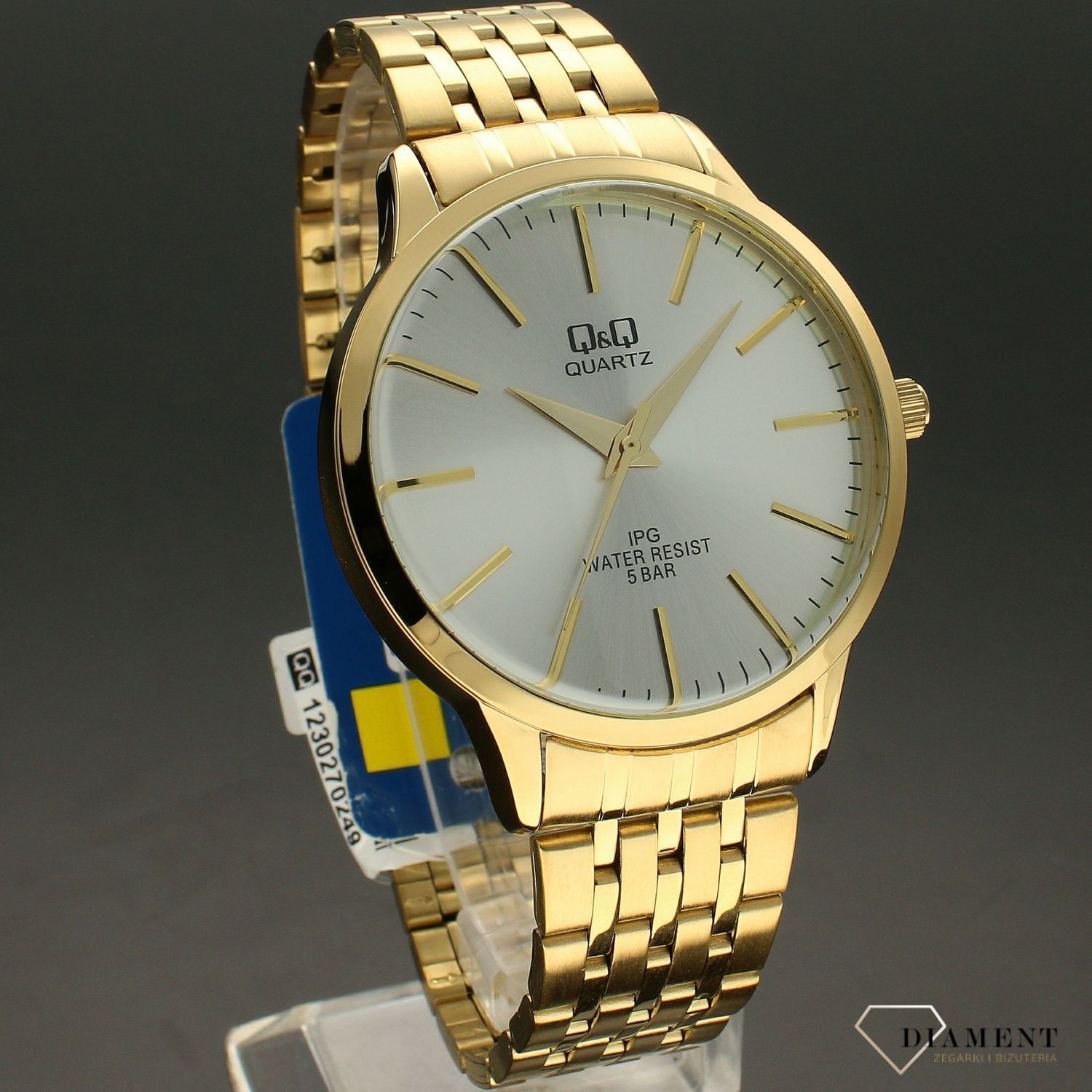 Zegarek męski klasyczny QQ na złotej bransolecie QZ16-001.jpg