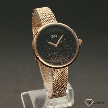 Zegarek damski na bransolecie QQ Fashion QZ41-008 w kolorze różowego złota ' Galaktyczny pył '  (1).jpg