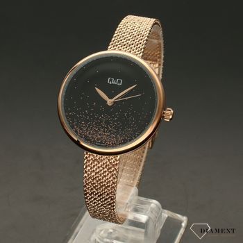 Zegarek damski na bransolecie QQ Fashion QZ41-008 w kolorze różowego złota ' Galaktyczny pył '  (2).jpg