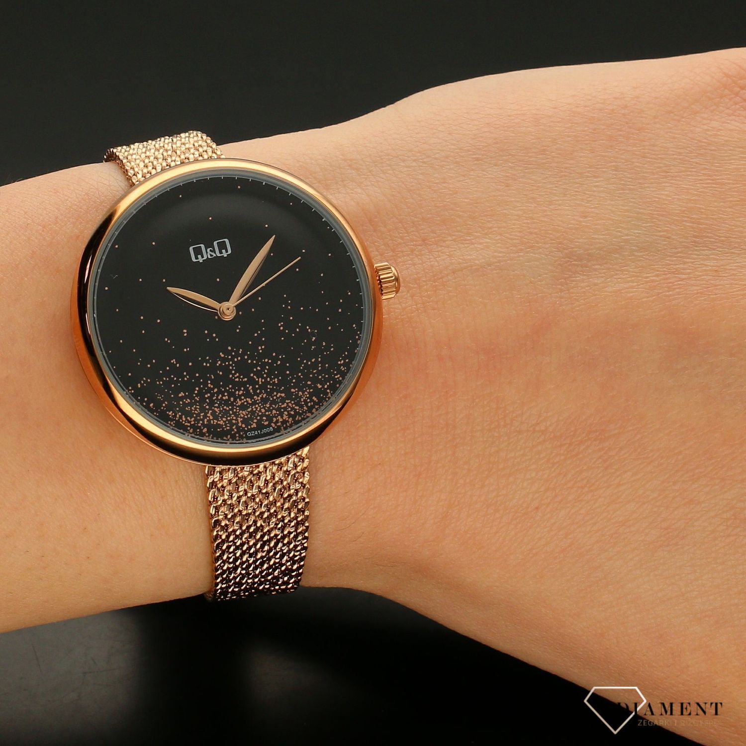 Zegarek damski na bransolecie QQ Fashion QZ41-008 ' Różowe złoto.jpg