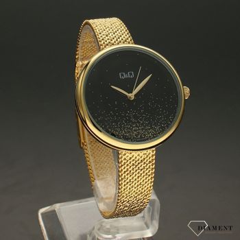 Zegarek damski na bransolecie 'Złoty pył' QZ41-018 z bransoletą typu mech. Zegarek damski Q&Q QZ41-018 ⌚ (1).jpg