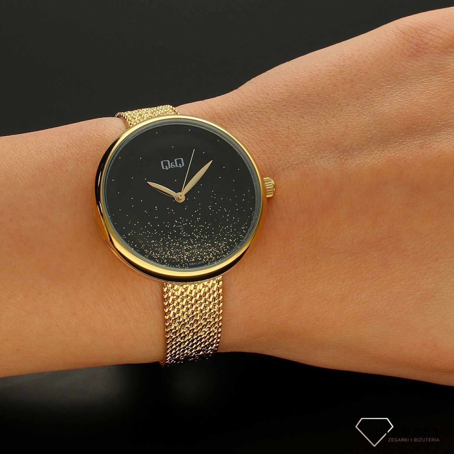 Zegarek damski na złotej bransolecie 'Złoty pył' QZ41-018.jpg