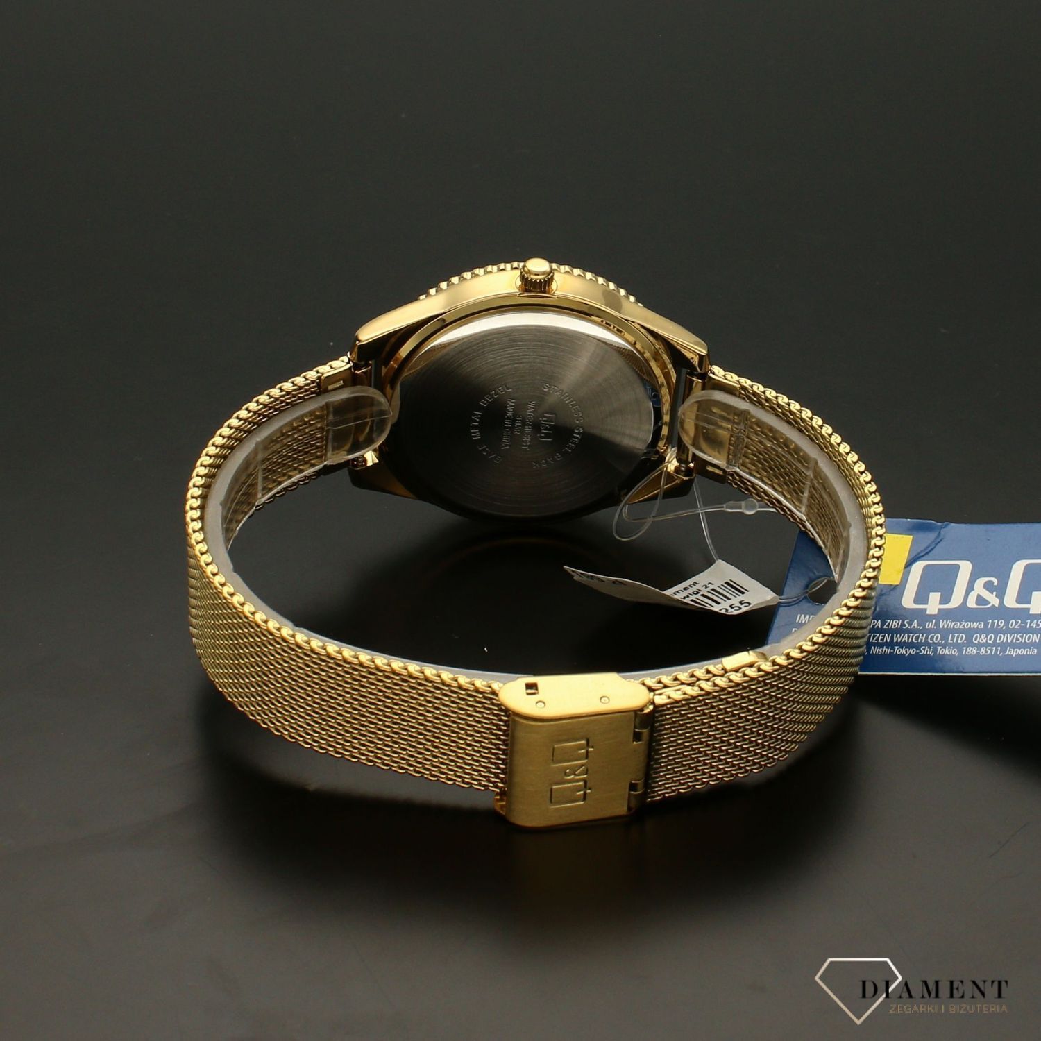 Zegarek damski na złotej bransolecie 'Latające ważki' QZ59-041.jpg