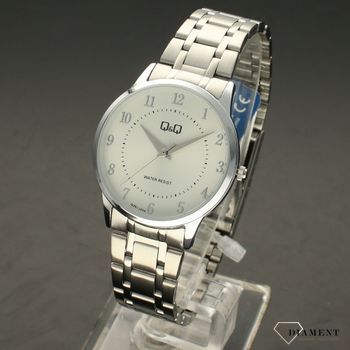 Zegarek damski na bransolecie stalowej z czytelną tarczą i cyframi QQ QZ61-204 ⌚  (2).jpg