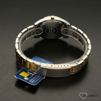 Zegarek damski na bransolecie złoto-srebrnej QZ65-401 z błyszczącymi cyrkoniami ⌚  (4).jpg