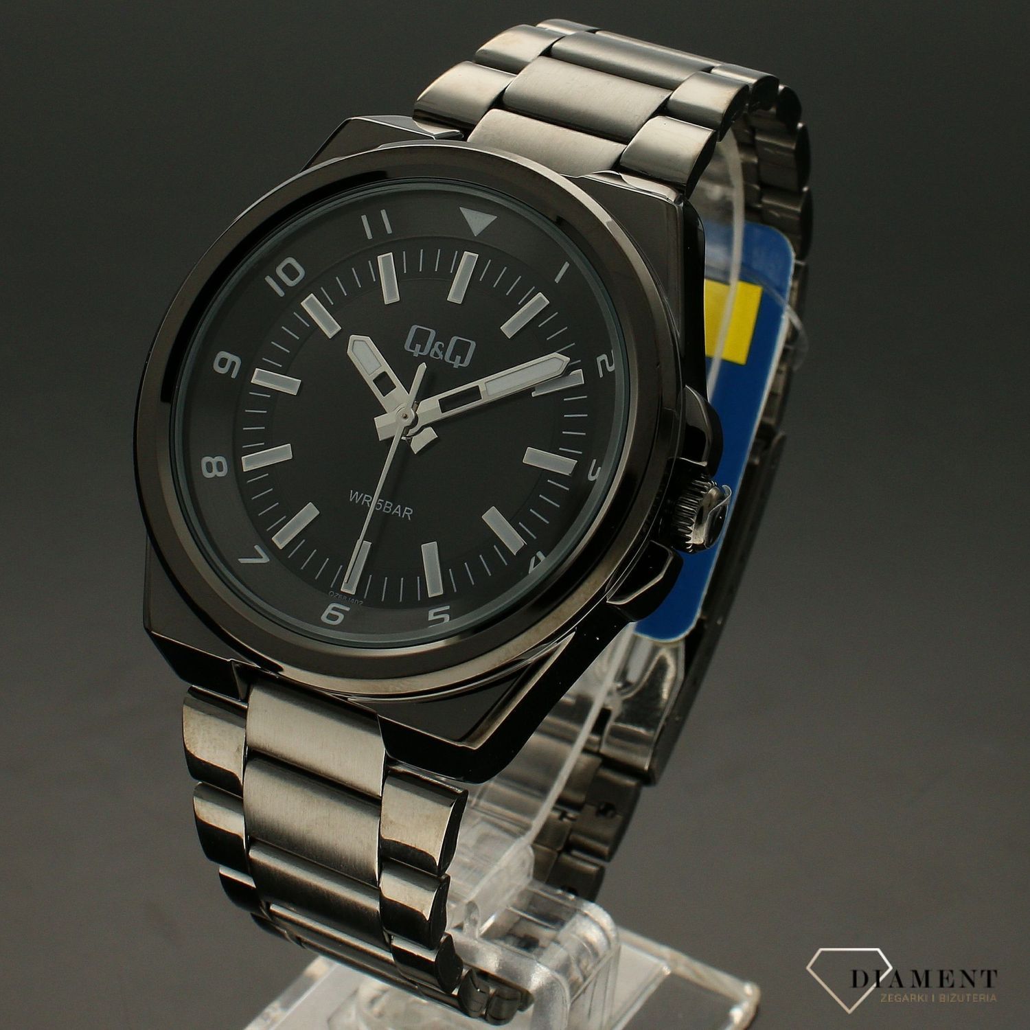 Zegarek męski czarny na bransolecie QQ QZ68-402 ⌚.jpg